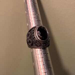Black Stone Ring Sz 7.5